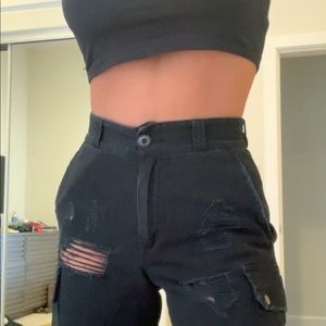 LF Black Cargo Pants